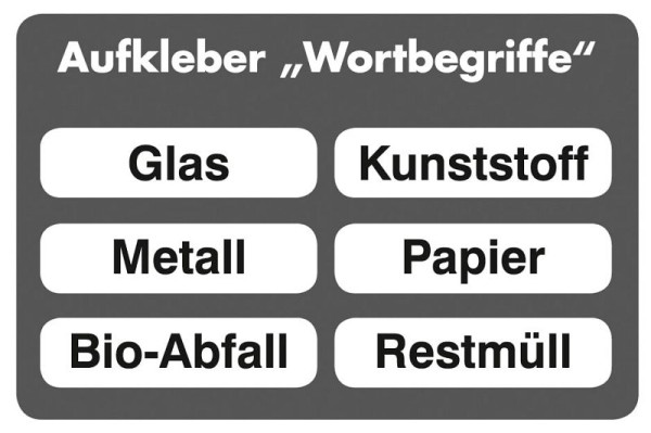 stumpf Aufkleber Wortbegriffe, VE: 6 Stück, 5408880