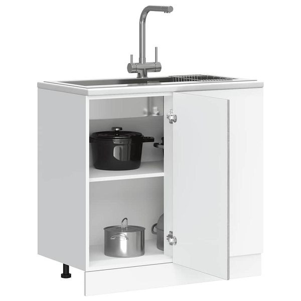 vidaXL Spülenunterschrank Grau Sonoma Holzwerkstoff, 854294