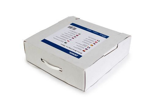 DENIOS Putzlappen Flanell, hellbunt, 3,5 kg in Spender-Box, 246194