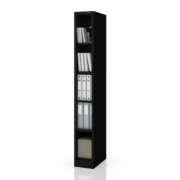Jan Nowak Schmales Metall-Archivregal für Dokumente, Schwarz, 250x1850x400 mm, TIM, 2468