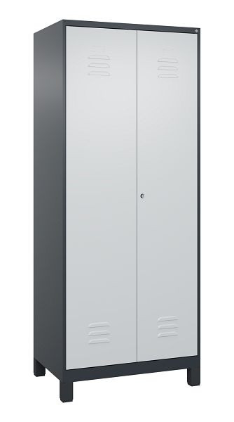 C+P Mehrzweckschrank Classic PLUS, Wäsche-/Kombispind, Füße, 2 Abteile, 1950x800x500mm, 7016/7035, Zylinderschloss, 080610-22 S10028