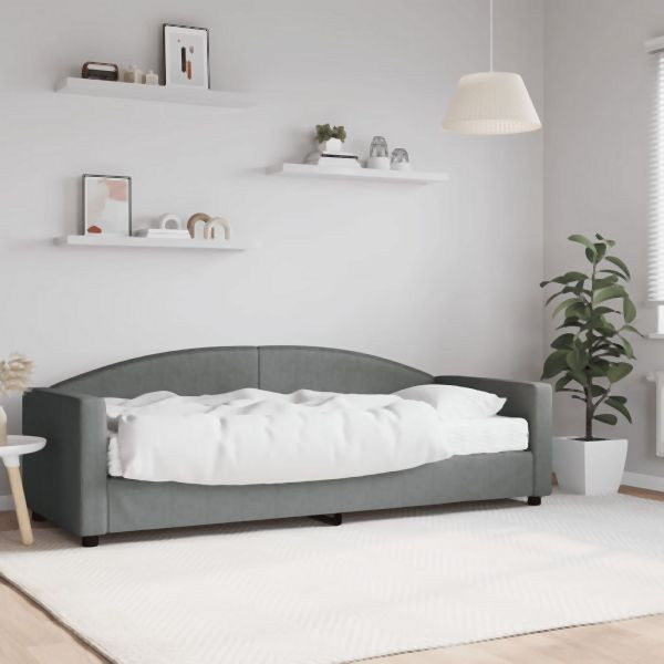 vidaXL Tagesbett mit Matratze Dunkelgrau 80x200 cm Stoff, 3197166