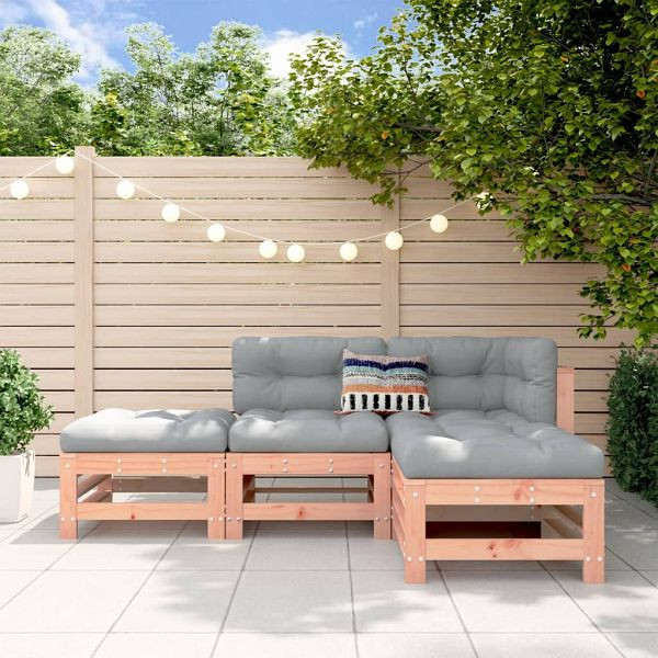 vidaXL 4-teilig Garten-Lounge-Set Massivholz Douglasie, 3186506