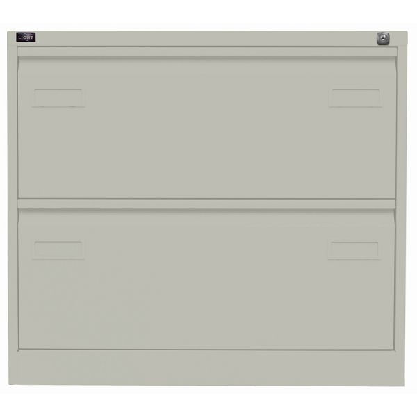 Bisley LIGHT Hängeregistraturschrank LIGHT, doppelbahnig, 2 HR-Schubladen, 673 gänsegrau, CDF2673