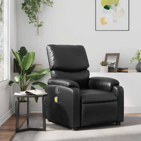 vidaXL Massagesessel Schwarz Kunstleder, Füllung: Schaumstoff, 373441