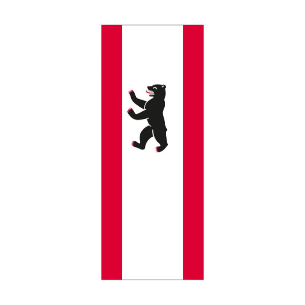 Stein HGS Landesflagge Berlin, 400x150cm, mit Kunststoff-Karabiner, FlagTop 160 g/m², für Fahnenmasten ab 8 m ohne Hohlsaum, 26213