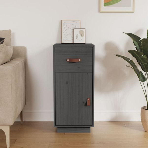 vidaXL Sideboard Grau 34x40x75 cm Massivholz Kiefer, 820124