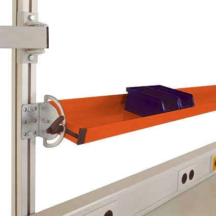 Manuflex Neigbare Ablagekonsole für CANTOLAB und ALU, Nutztiefe 495 mm, für Tischbreite 2000 mm, Rotorange, ZB8315.2001