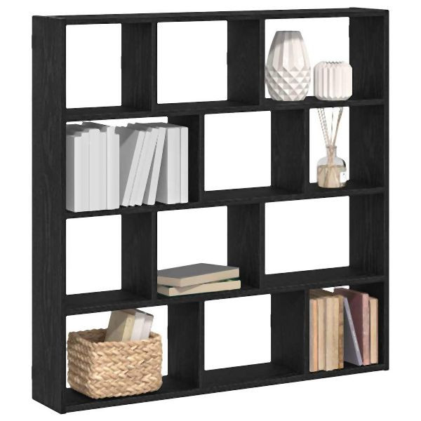 vidaXL Würfelregal 12 Fächer Schwarz Holzwerkstoff, 860005