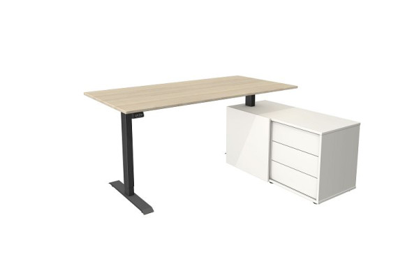 Kerkmann Komplettarbeitsplatz Move 1 anthrazit, Weiß/Ahorn, 10216750