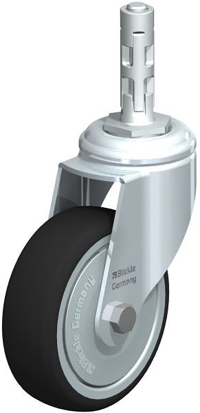 Blickle LKRA-PATH 101K-11-FK-E11 Apparate-Lenkrolle mit Expander, Thermoplastisches Polyurethan, Grau, 848822