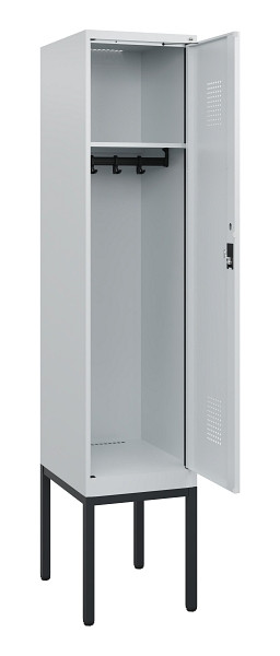 C+P Spind Evolo PLUS, Gestell, 1 Abteil, 1950x400x500mm, 7035/7035, Zylinderschloss, 0490305-12 S10040