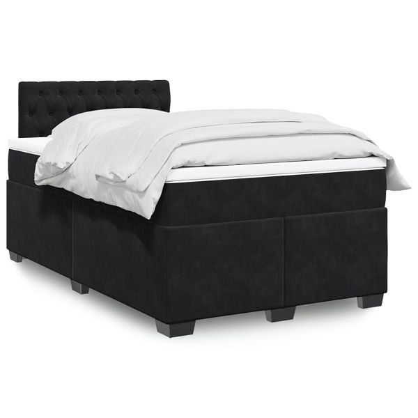 vidaXL Boxspringbett mit Matratze Schwarz 120x190 cm Samt, 3286266