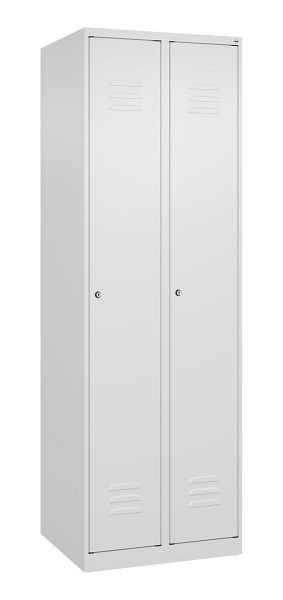 C+P Mehrzweckschrank Classic PLUS, Wäsche-Spind, 2 Abteile, 1850x600x500mm, 9016/9016, Zylinderschlösser, 080000-20B S10025