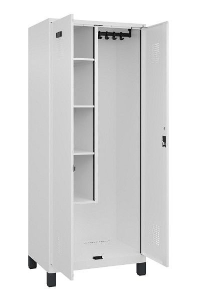 C+P Putzmittel-Spind Evolo PLUS, mit Füßen, 2 Abteile, 1950x800x500mm, 9016/901, Zylinderschloss, 049110-02 S10047