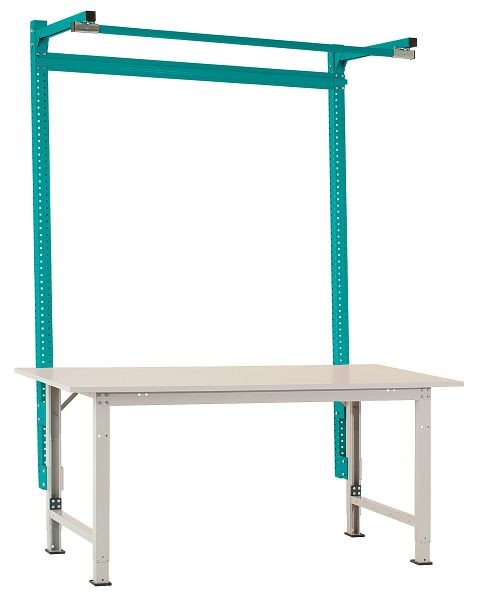 Manuflex Aufbauportal mit Ausleger in Wasserblau RAL 5021, für PACKPOOL Spezial mit Breite von 2000 mm, AS1623.5021