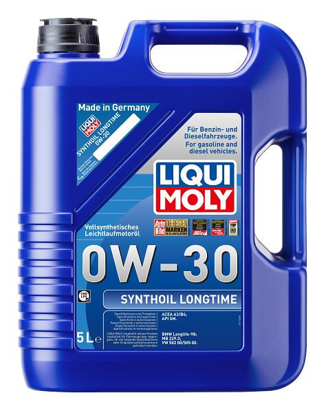 LIQUI MOLY Motoröl Synthoil Longtime 0W-30, Kanister Kunststoff, VE: 5 Liter, 1172