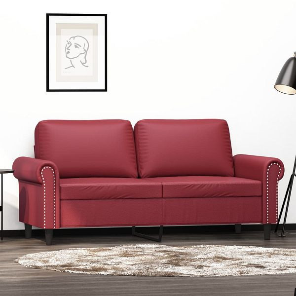 vidaXL 2-Sitzer-Sofa Weinrot 140 cm Kunstleder, 359507, 8721012135925