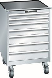 LISTA Schubladenschrank mobil 36x36E (BxTxH) 717x725x1112mm AUTO Lock, Lichtgrau, 7 Schubladen, Fronthöhe: 75 - 150 mm, 78.666.020.A