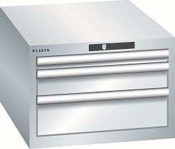 LISTA Schubladenschrank 27x36E (BxTxH) 564x725x383mm AUTO Lock, Lichtgrau, 3 Schubladen, 14.437.020.A