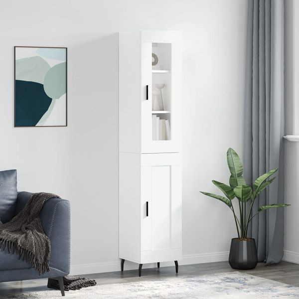 vidaXL Highboard Weiß 34,5x34x180 cm Holzwerkstoff, 3199505