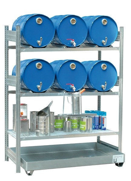 Rapid Erweiterungsabfüllplatz zur Lagerung von 6x 60 Liter-Fässern und 1x Gitterrostauflage, 25 092