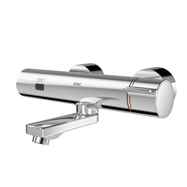 KWC Thermostatbatterie, F5, Zeitsteuerung, Wandbatterie, Schwenkauslauf, Ausladung 200 mm, 6 V Batterie, 3600004010