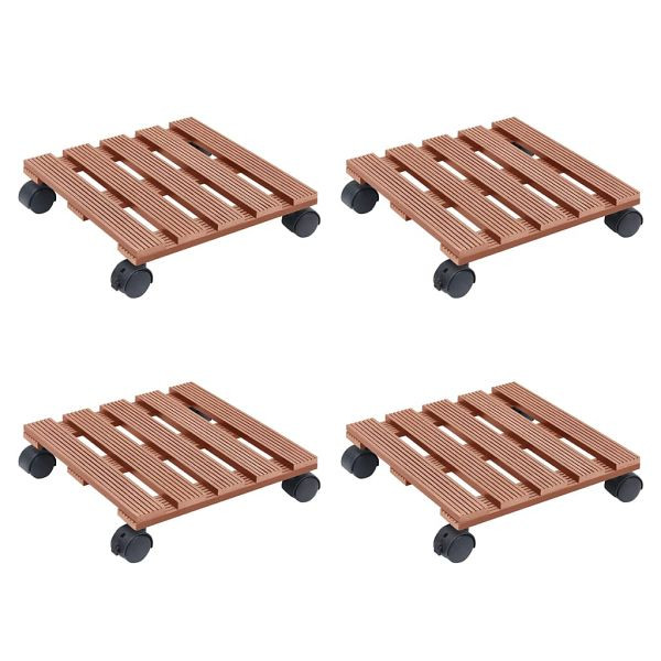 vidaXL Pflanzenroller 4 Stück Braun 30x30x7,5 cm WPC, 3143927