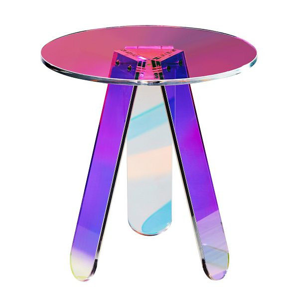 VEVOR Acryl-Beistelltisch φ45 x 48 cm, Bunter Acryl-Beistelltisch Bartisch Leicht zu Reinigen, YKLBZYXXCSDGZR4CHV0