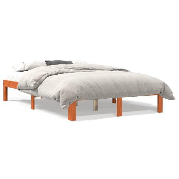 vidaXL Massivholzbett Wachsbraun 140x200 cm Kiefer, 844171