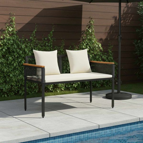 vidaXL Bank Outdoor Schwarz und Cremeweiß 117 x 54 x 74,5 cm, 42025238