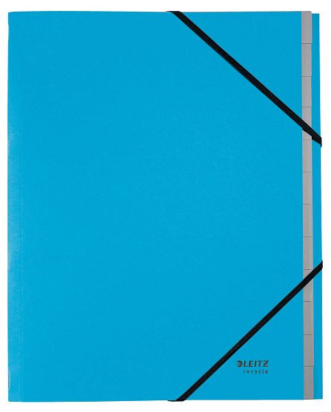 LEITZ 3915 Ordnungsmappe Recycle, A4, 12 Fächer, Karton (RC), klimaneutral, blau, 3915-00-35