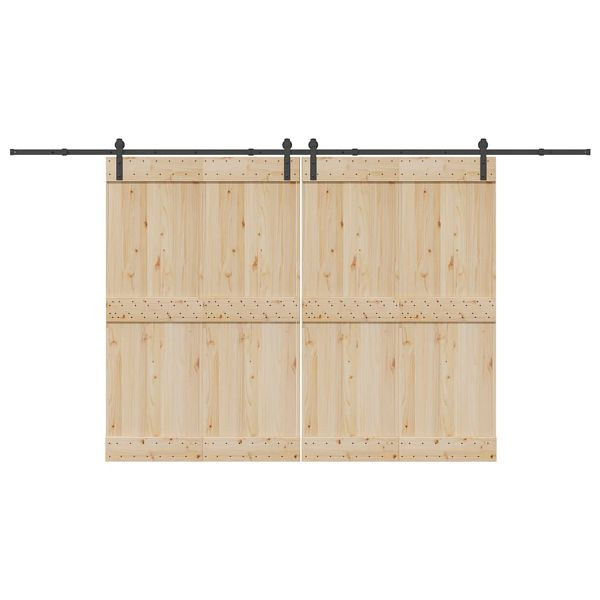 vidaXL Schiebetürbeschlag-Set 400 cm Stahl Schwarz, 3295778