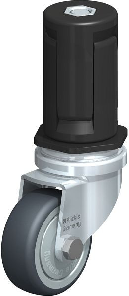 Blickle LRA-TPA 50K-FK-ER05 Apparate-Lenkrolle mit Expander, Thermoplastisches Gummi-Elastomer, Grau, 847791