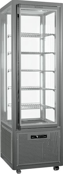 KBS Panoramavitrine Snelle 360 Q Praline LED (lichtgrau) 5 Glasablagen, 2351174