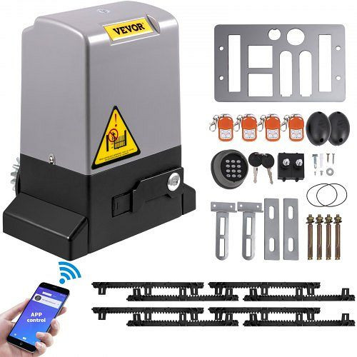 VEVOR Schiebetüröffner, 1800 kg, Automatischer 4m-Toröffner mit 4 Fernbedienungen und APP-Steuerung, CKKMJ1800KG4MAPP1V2