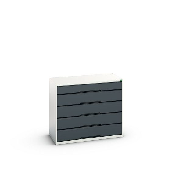 bott verso Schubladenschrank, mit 5 Schubladen, BxTxH: 1050 x 550 x 900 mm, Lichtgrau / Anthrazitgrau, 16925217.19