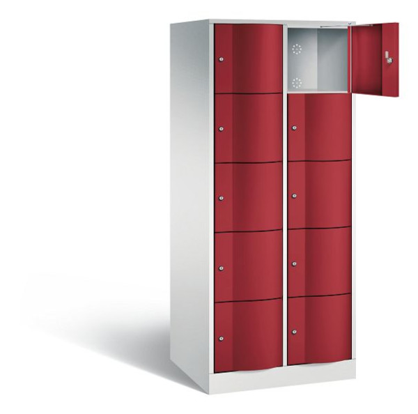 C+P XL-Schließfachschrank Resisto, H1950xB772xT640mm, Farbe: Lichtgrau / Rubinrot, 8570-273 S10021
