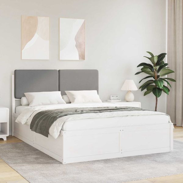 vidaXL Bettgestell mit gepolstertem Kopfteil Hellgrau 160 x 200 cm, 3398153