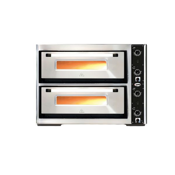 GMG Pizzaofen PF5050 DEN elektrisch -4+4x Ø25cm, 8 kW, 3NAC, 400V - Edelstahl 2 Backkammern, PF5050DEN