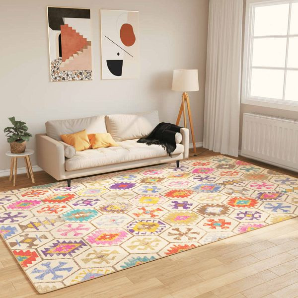 vidaXL Teppich Waschbar Mehrfarbig 190x300 cm Rutschfest, 136583