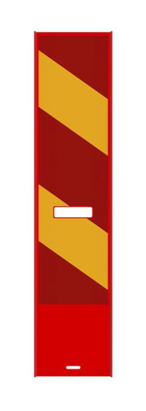 Schake Klemmbake für EURO 1 Schrankenzaun, rot / gelb Folie Typ 2, einseitig beklebt rechtsweisend, 36050/2SKR