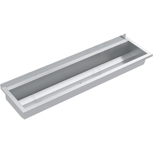 KWC Waschrinne, PLANOX, Edelstahl, Wandmontage, 1600x210x442 mm, mit Armaturenbank, 2030043787