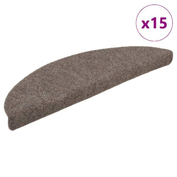 vidaXL Treppenmatten Selbstklebend 15 Stück Creme 65x21x4cm Nadelvlies, 322355