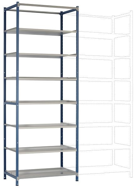Manuflex Archivdoppel-Grundregal mit 7 Stahlböden, HxBxT = 2600 x 960 x 600 mm, RA2595.5007