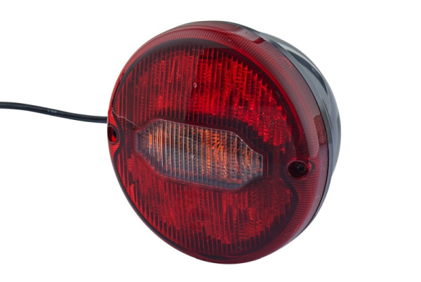 HELLA Heckleuchte, LED/Hybrid, 24V, geschraubt, Lichtscheibenfarbe: rot/gelb, Kabel: 3020mm, Stecker: Flachsteckhülse, links/rechts, 2SD 013 155-031