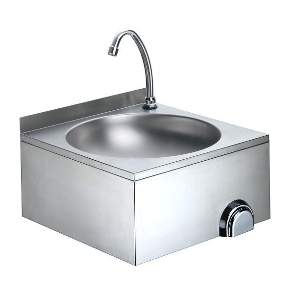 Vaiotec EASYLINE Handwaschbecken mit Kniebedienung, abgerundete Ecken, 40x40x24 cm, 10063