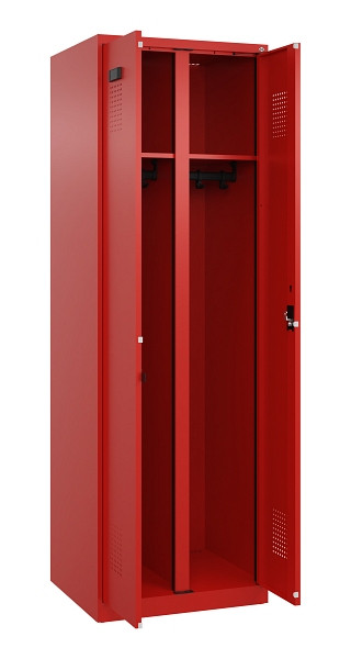 C+P Schwarz-Weiß-Spind Evolo PLUS, 2 Abteile, 1850x600x500mm, 3020/3020, Zylinderschloss, 049002-20 S10052