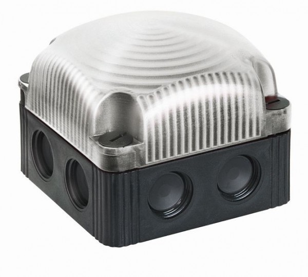 WERMA LED-Doppelblitzleuchte Bodenmontage / Wandmontage 24VDC CL- klar, 853.410.55
