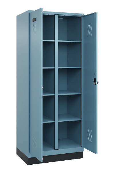 C+P Wäsche-Spind Evolo PLUS, mit Sockel, 2 Abteile, 1950x800x500mm, 0010/0010, Verschluss Drehriegel, 049022-22B S10021